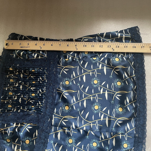 Vintage‎ Y2K Fossil Cami Women Small Blue Flower Lace Trimmed Babydoll Satin Top - Picture 8 of 8